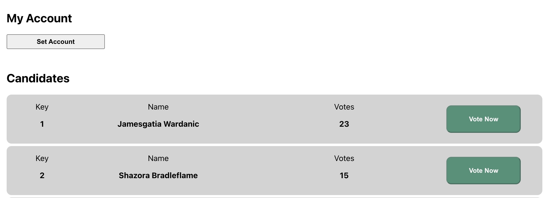 Frontend using in-memory repositories